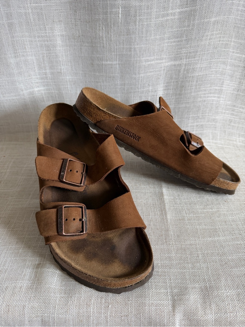 Birkenstock Brown Suede Double Buckle Sandals
